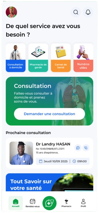 Aperçu de l'application MEDOM